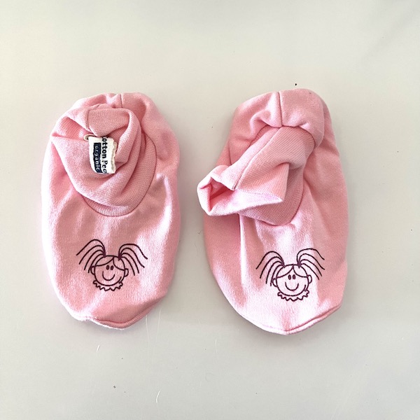 organic baby booties pink